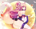  1girl animal_ears bare_shoulders choker eu_(euspia) fox_ears fox_tail long_hair original petals smile solo tail 