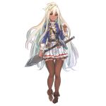  amado_(shin) blonde_hair dark_skin granblue_fantasy red_eyes skirt the_order_grande thigh-highs 