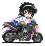  amano_onsa bakuon!! commentary_request motor_vehicle motorcycle mt-01 norio_(459factory) vehicle yamaha 