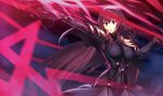  1girl bodysuit breasts fate/grand_order fate_(series) gae_bolg kotera_ryou large_breasts long_hair purple_hair red_eyes scathach_(fate/grand_order) solo 