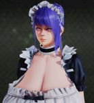  1girl 3d blue_hair breasts huge_breasts looking_at_viewer maid maid_headdress original 