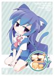  108_(arukarish) 1girl acchi_kocchi animal_ears blue_hair cat_ears long_hair miniwa_tsumiki 