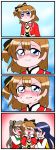  3girls 4koma blue_eyes blush bow brown_hair comic crying crying_with_eyes_open hair_bow highres kousaka_honoka long_hair love_live!_school_idol_project love_live!_the_school_idol_movie minami_kotori multiple_girls nakane_nata one_side_up orange_hair short_hair side_ponytail silent_comic smile sonoda_umi sunny_day_song tears 