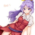  1girl belt bow character_name hair_bow monrooru ponytail purple_hair solo touhou violet_eyes watatsuki_no_yorihime 