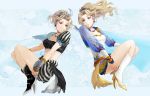 1girl alternate_costume blonde_hair bow cape dissidia_012_final_fantasy dissidia_final_fantasy dual_persona earrings final_fantasy final_fantasy_vi hair_ribbon jewelry long_hair ponytail ribbon solo tina_branford wings 