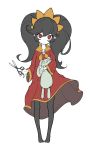  0891keito 1girl absurdres ashley_(warioware) big_hair black_hair blush dress flat_chest glasses hairband highres long_hair pale_skin red_eyes scissors skull solo stuffed_animal stuffed_bunny stuffed_toy teenage twintails twintails_day wand warioware witch 