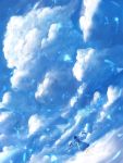  1girl black_hair blue clouds dress dutch_angle from_behind light_particles looking_afar original sakimori_(hououbds) scenery sky solo star_(sky) surreal twintails wind 