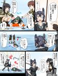  5girls comic fairy_(kantai_collection) highres kantai_collection kiso_(kantai_collection) kitakami_(kantai_collection) multiple_girls nagato_(kantai_collection) ooi_(kantai_collection) tenryuu_(kantai_collection) translation_request tsukemon 
