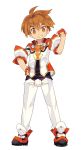  1boy absurdres blade_(galaxist) brown_eyes brown_hair eyebrows forked_eyebrows grin highres official_art pop-up_story selim_spark smile solo transparent_background 