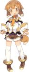  1boy absurdres animal_ears blade_(galaxist) blush brown_hair dog_ears dog_tail highres male_focus official_art open_mouth pop-up_story short_hair short_shorts shorts solo tail thigh-highs transparent_background yuri_ressen 