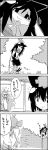 &gt;_&lt; 2girls 4koma animal_ears bound brooch cat cat_tail chen closed_eyes comic commentary empty_eyes fox_tail hat highres imaizumi_kagerou jewelry long_sleeves mob_cap monochrome multiple_girls multiple_tails nekomata open_mouth pillow_hat pole short_hair single_earring smile socks tail tani_takeshi tassel tied_up too_many too_many_cats touhou translated wide_sleeves wolf_ears wolf_tail yakumo_ran yukkuri_shiteitte_ne 