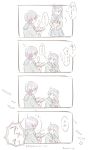  ... 4koma :o ahoge akebono_(kantai_collection) bag baked_potato book cardigan comic flower food hair_flower hair_ornament hina_(bird_salty) kantai_collection long_hair looking_back open_book pleated_skirt reading sailor_collar sitting skirt spoken_ellipsis sweet_potato translated ushio_(kantai_collection) 