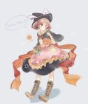  1girl alternate_costume animal_ears boots commentary_request halloween_costume hat hina_(bird_salty) kantai_collection rabbit_ears sazanami_(kantai_collection) solo witch witch_hat 