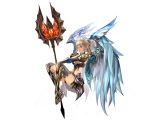  armor axe bad_id blonde_hair blue_eyes elyos long_hair mokuasa ponytail weapon wings 