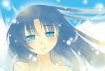  angel bad_id bare_shoulders blue_eyes blush kannabi_no_mikoto touon wings 