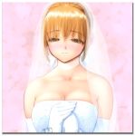  blush bridal_veil bride dead_or_alive dress ebina_souichi elbow_gloves gloves kasumi kasumi_mania_3 orange_hair veil wedding_dress 