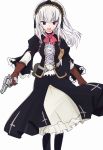  cosplay gun handgun maya_schrodinger maya_schrodinger_(cosplay) nagitaro parody red_eyes revolver rozen_maiden skirt solo suigintou weapon white_background white_hair wild_arms wild_arms_3 