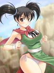  1girl abu black_hair breasts curvy dragon_quest dragon_quest_iii fighter_(dq3) large_breasts panties side-tie_panties solo twintails underwear wide_hips wristband 