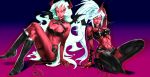  artist_request bad_id boots breasts cleavage demon_girl highres horns kneesocks_(character) kneesocks_(psg) long_hair multiple_girls okiji panty_&amp;_stocking_with_garterbelt red_skin scanty scanty_(psg) tail wings 