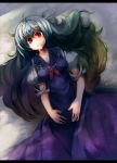  kamishirasawa_keine long_hair lying on_back red_eyes silver_hair tears touhou ukyo_rst 