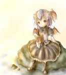  bad_id book boots child dress head_wings multicolored_hair red_eyes shoes tokiko_(touhou) touhou white_hair wings 