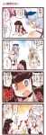  black_hair comic dei_shirou ex-keine ex_keine fujiwara_no_mokou hair_ribbon hat highres horns houraisan_kaguya kamishirasawa_keine long_hair orenji_zerii red_eyes ribbon silver_hair touhou translated translation_request yagokoro_eirin 