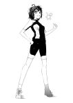  1girl araragi_karen kouji_(campus_life) monochrome monogatari_(series) short_hair solo 