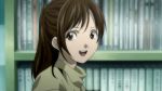  book bookcase brown_eyes brown_hair death_note happy smile yagami_sayu 