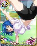  1girl artist_request bike_shorts blue_hair card_(medium) character_name chess_piece green_hair high_school_dxd high_school_dxd_born jewelry knight_(chess) multicolored_hair necklace official_art short_hair solo streaked_hair trading_card two-tone_hair xenovia_(high_school_dxd) yellow_eyes 