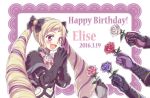 1girl blonde_hair elise_(fire_emblem_if) fire_emblem fire_emblem_if flower gloves hair_ribbon happy_birthday long_hair out_of_frame ribbon rindou105 solo_focus twintails violet_eyes 