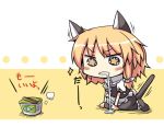  1girl animal_ears blush cat_ears cat_tail chibi commentary_request drooling kemonomimi_mode kirisame_marisa lock_heart_(juuryokudou) lowres ramen solo sparkling_eyes tail touhou waiting 