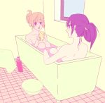  2girls alternate_hairstyle bathtub hair_up himemiya_chikane imotaberu kannazuki_no_miko kurusugawa_himeko multiple_girls rubber_duck shared_bathing sitting 