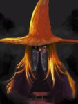  1girl artist_request belt black_mage black_mage_(fft) blonde_hair final_fantasy final_fantasy_tactics hat long_hair robe solo witch_hat 