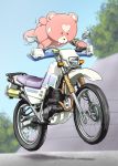  aoki_hagane_no_arpeggio diesel-turbo kirishima_(aoki_hagane_no_arpeggio) motor_vehicle motorcycle stuffed_animal stuffed_toy teddy_bear vehicle yotarou_(aoki_hagane_no_arpeggio) 