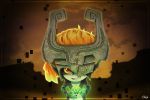  blurry claws depth_of_field fang grin helmet imp long_hair midna orange_hair pointy_ears red_eyes signature smile solo the_legend_of_zelda the_legend_of_zelda:_twilight_princess vinesauce vineshroom xerachiel 