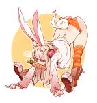  1girl animal_ears boots bunny_tail carrot highres long_hair poch4n rabbit_ears solo tail 