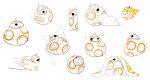  bb-8 cat expressions futon kinako_(marubotan) manzoku-san neko_atsume net no_humans robot scarf star_wars 