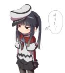  1girl black_hair brown_eyes capelet cosplay gloves graf_zeppelin_(kantai_collection) graf_zeppelin_(kantai_collection)_(cosplay) hat hatsuyuki_(kantai_collection) highres kantai_collection kato_(artist) long_hair peaked_cap skirt solo twintails 