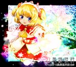  1girl ascot blonde_hair blue_eyes fang headdress moniringo snowflakes solo spell_card sunny_milk touhou twintails wide_sleeves 