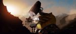  andree_wallin broken cable claws damaged dirty dust junkyard mecha no_humans official_art pixar production_art promotional_art realistic robot science_fiction sunset toy treadmill wall-e wall-e_(character) 
