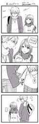  1boy 1girl 4koma comic highres hoshina_satoya monochrome original 