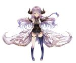  1girl :d blue_eyes boots braid granblue_fantasy hair_over_one_eye heart heart-shaped_pupils highres horns knee_boots long_hair looking_at_viewer narumeia_(granblue_fantasy) nasuno_chiyo open_mouth outstretched_arms pink_hair pointy_ears single_thighhigh smile solo symbol-shaped_pupils thigh-highs thigh_boots thigh_strap 