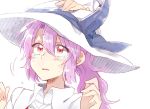  2girls blush hat hat_ribbon long_hair multiple_girls out_of_frame ponytail purple_hair red_eyes ribbon six_(fnrptal1010) solo_focus tears touhou watatsuki_no_toyohime watatsuki_no_yorihime white_background white_hat younger 