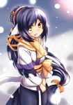  1girl animal_ears blush korai kuon_(utawareru_mono) long_hair looking_at_viewer smile solo tail utawareru_mono utawareru_mono:_itsuwari_no_kamen yellow_eyes 