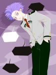  1boy boku_no_hero_academia chocoare highres necktie purple_hair school_uniform shinsou_hitoshi solo teeth violet_eyes 
