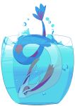  air_bubble crimsonracer full_body milotic no_humans partially_submerged pokemon pokemon_(creature) splashing water water_tank 