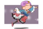  1girl closed_eyes commentary_request dancing frills heart komeiji_satori long_sleeves onikobe_rin outstretched_arms pantyhose petticoat pink_hair skirt slippers third_eye touhou wide_sleeves 