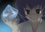  dark evil_grin hanyuu higurashi_no_naku_koro_ni horns japanese_clothes mahanimu miko purple_hair violet_eyes 