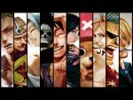  blonde_hair blue_hair brook brown_eyes chef cigarette column_lineup crew cyborg devil_fruit franky green_eyes green_hair hat lack monkey_d_luffy musician nami nefertari_vivi nico_robin one_piece orange_hair over_shoulder pirate realistic reindeer roronoa_zoro sanji scar skeleton skull slingshot smoking straw_hat sunglasses swordsman tattoo tony_tony_chopper usopp 