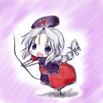  bow chibi fuugetsu_oreha_ikiru hat nurse_hat silver_hair touhou weapon yagokoro_eirin 
